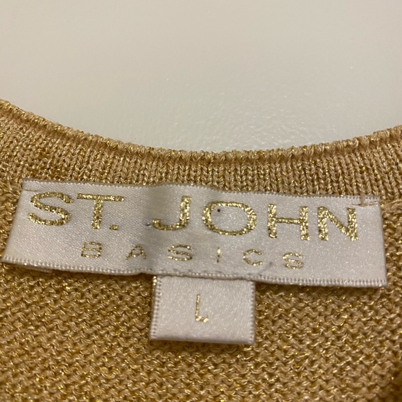 St. John knit gold metallic tank - Picture 2 of 3